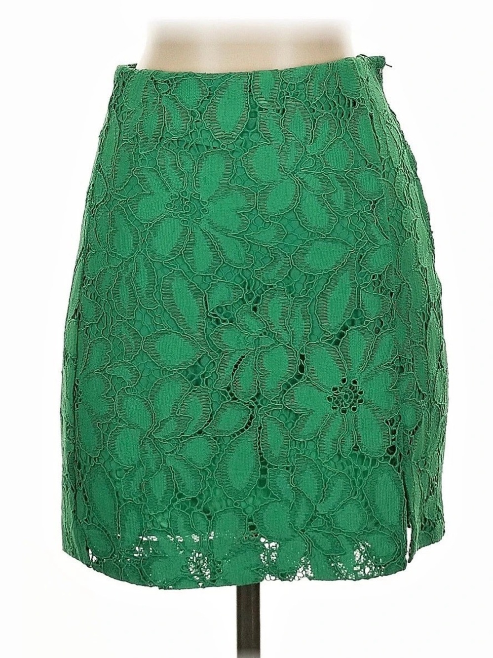 H&M Lace Mini Skirt Floral Green Size 2